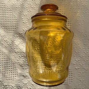 LE Smith Honey Amber Glass Apothecary Jar and Lid